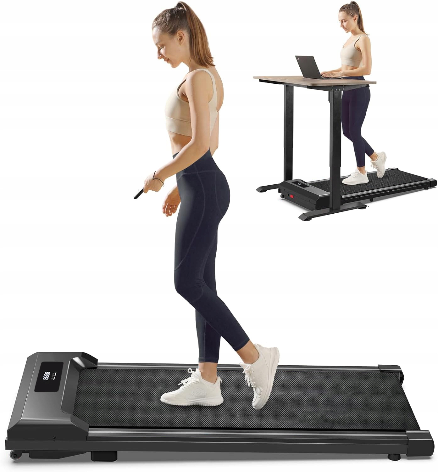 Bieżnia Elektryczna Domowa Pod Łózko 6 Km/h Aplikacja Cicha Pilot 120 Kg