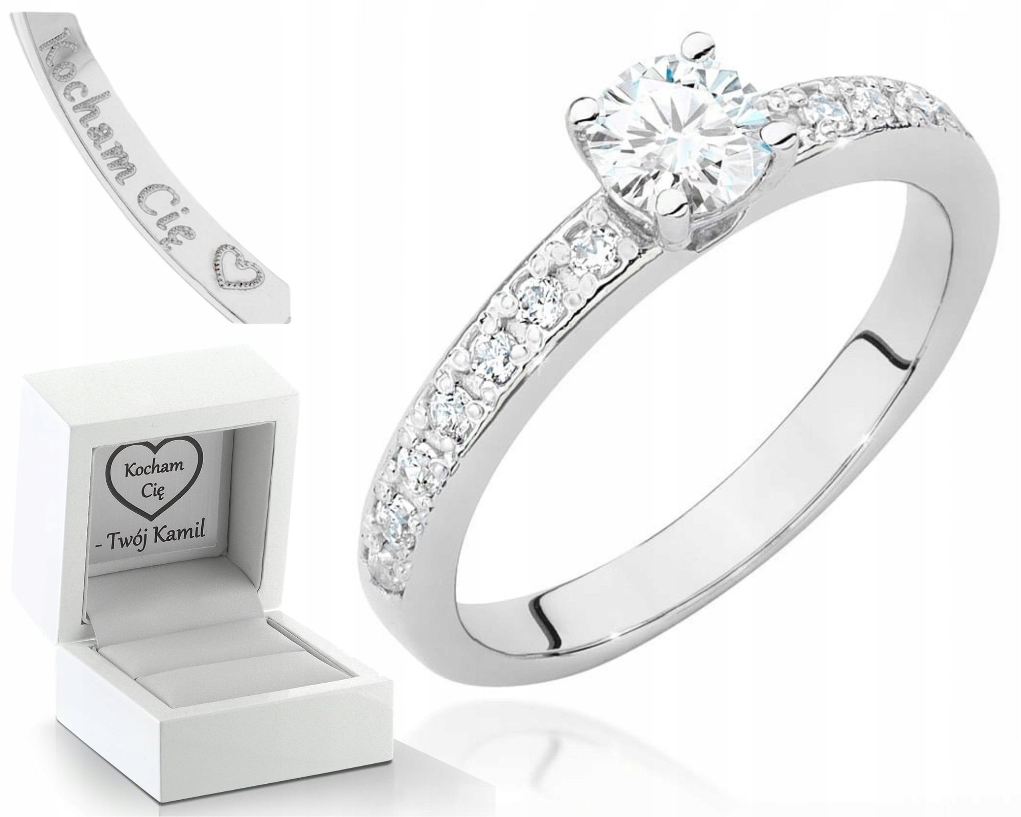 Bílé Zlato Prstýnek S Brilianty 585 Gravírování Bonus
