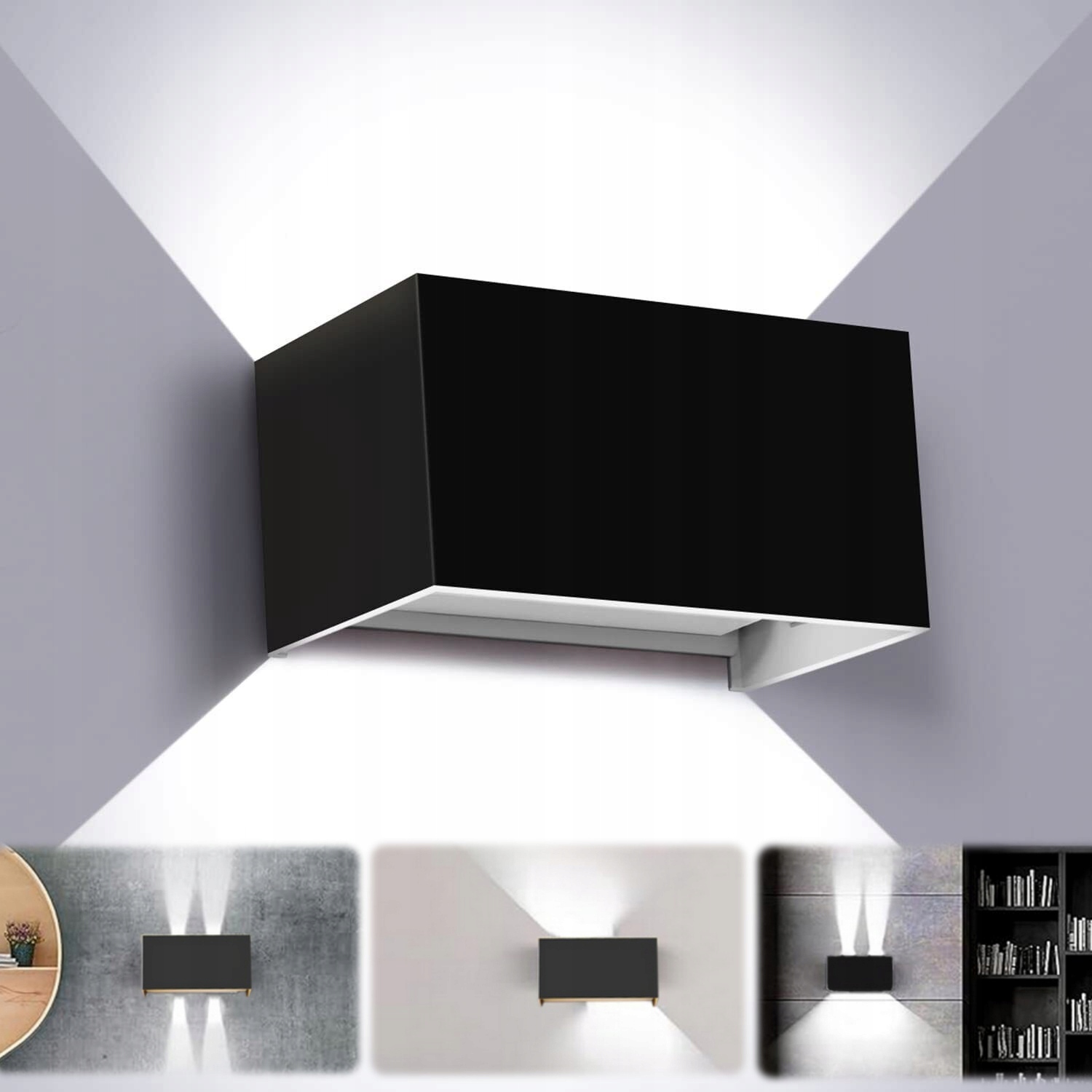 Led Nástěnná Lampa Moderní Horní A Dolní Stěna Černá 24W