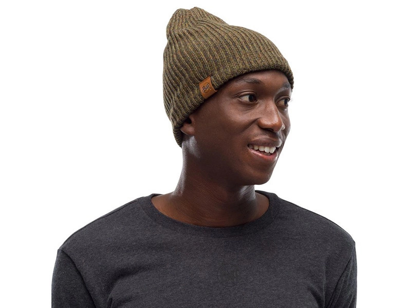 Buff czapka ciepła dzianina i polar zimowa Knitted&Fleece khaki Rozmiar uniwersalny