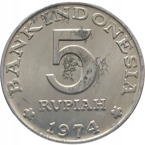 50604. Indonezja, 5 rupii, 1974r.