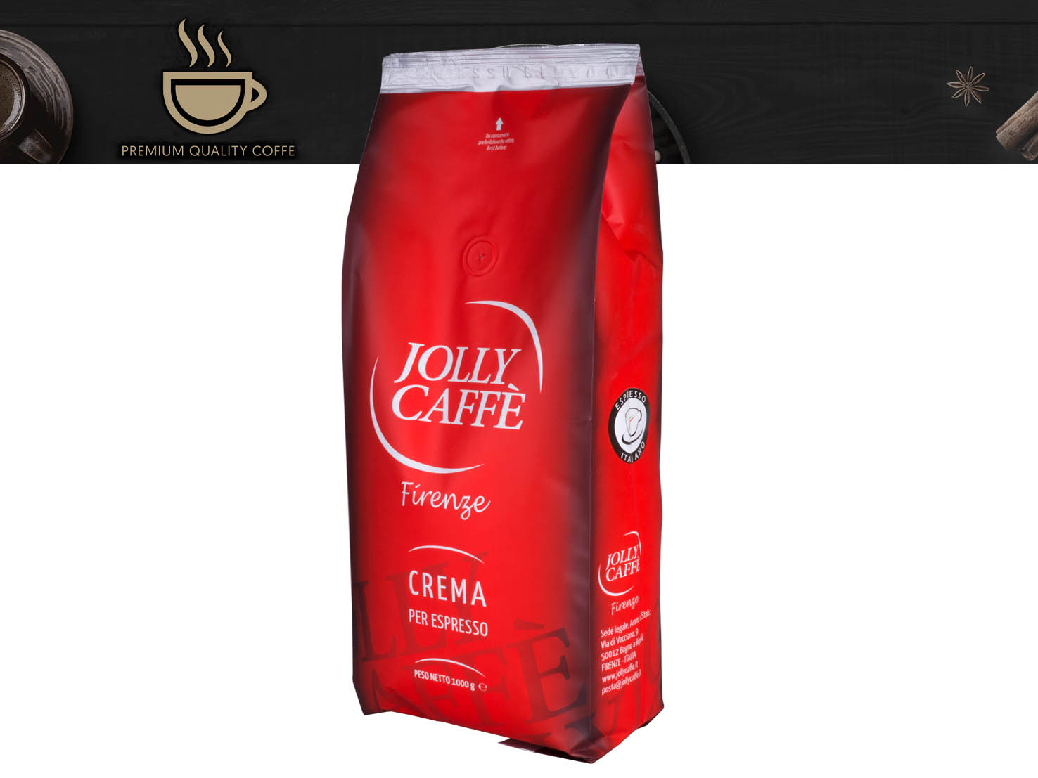 Káva Jolly Crema 1 kg, datum expirace 10/2027