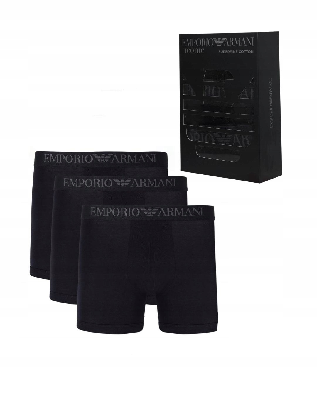 Emporio Armani Boxerky (3 Páry) černé/černé r.XL