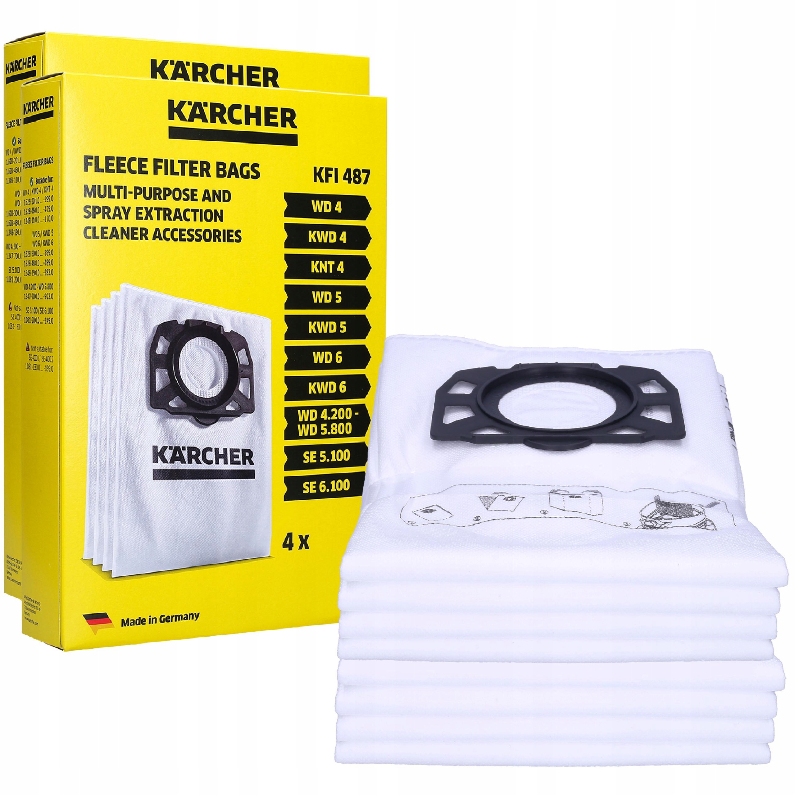 8x Karcher Originál Sáčky 2.863-006.0 Pro Vysavač WD4 WD5 WD6 MV4 MV5 MV6