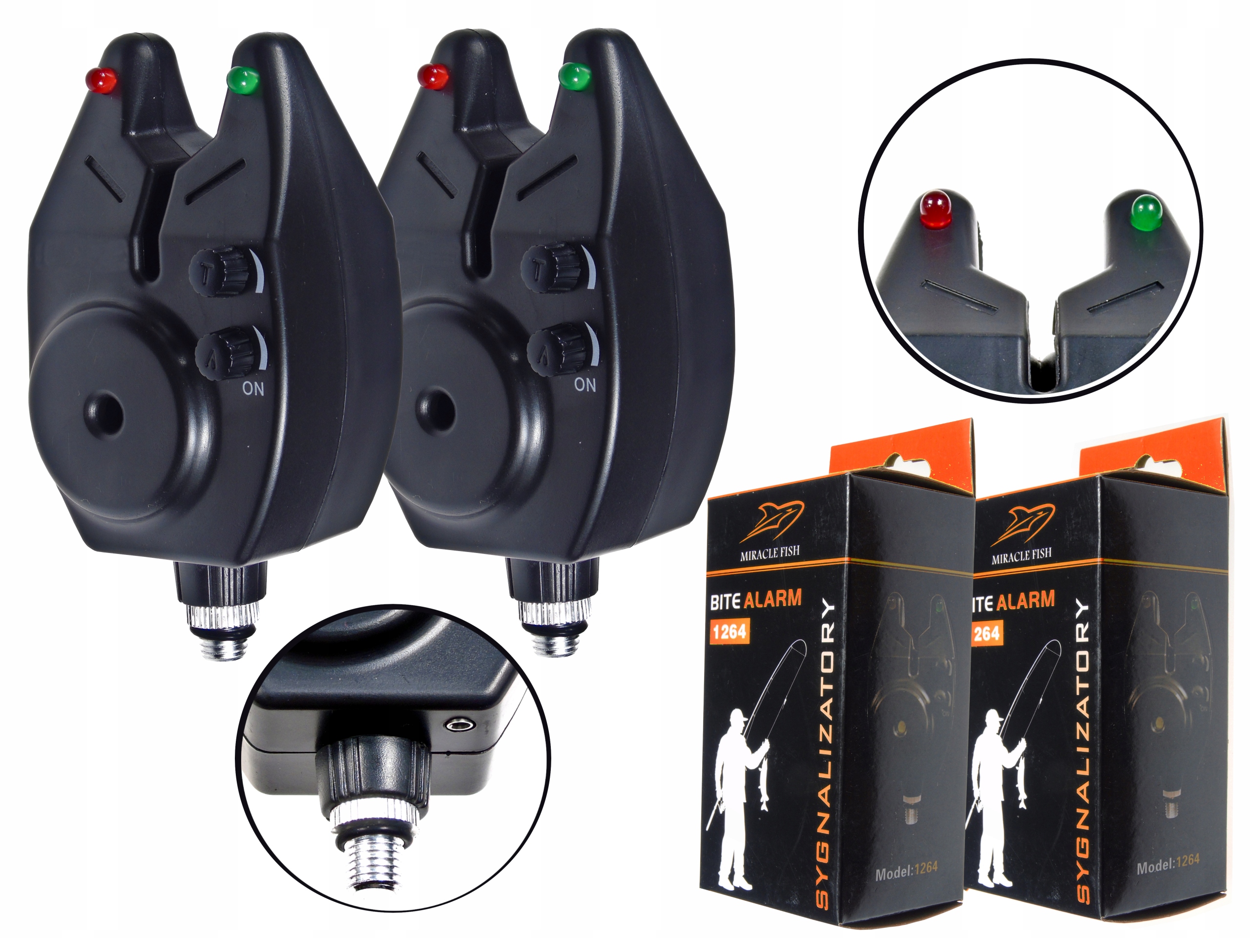 ZESTAW SYGNALIZATOR WĘDKARSKI 2SZT GRUNT BLACK CLASSIC 9V