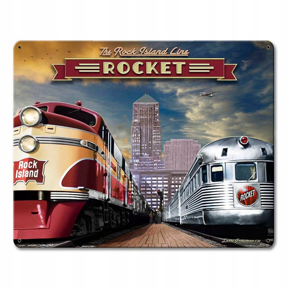 Вывеска 30x38, Rock Island Rocket, США хит подарок