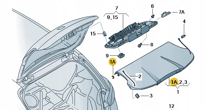 PROWADNICA TYLNEJ PÓŁKI BAGAŻNIKA IBIZA LEON ATECA Producent części Inny