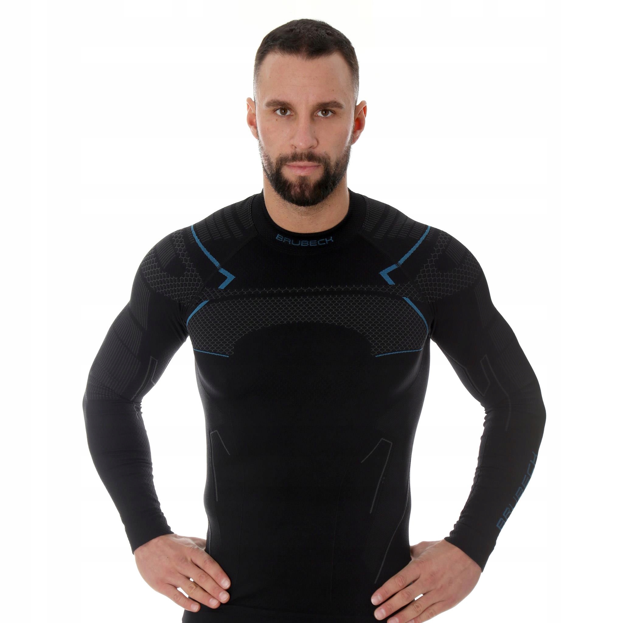 Bluza Męska Termoaktywna Termiczna Czarny LS13040M S Brubeck Thermo