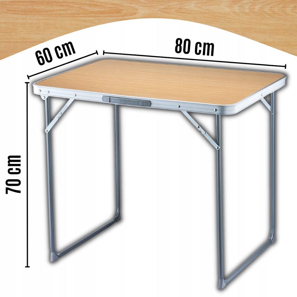 STÓŁ TURYSTYCZNY SKŁADANY STOLIK OGRODOWY TARASOWY 80X60 BIWAK GRILL OGRÓD Długość (cm) 60