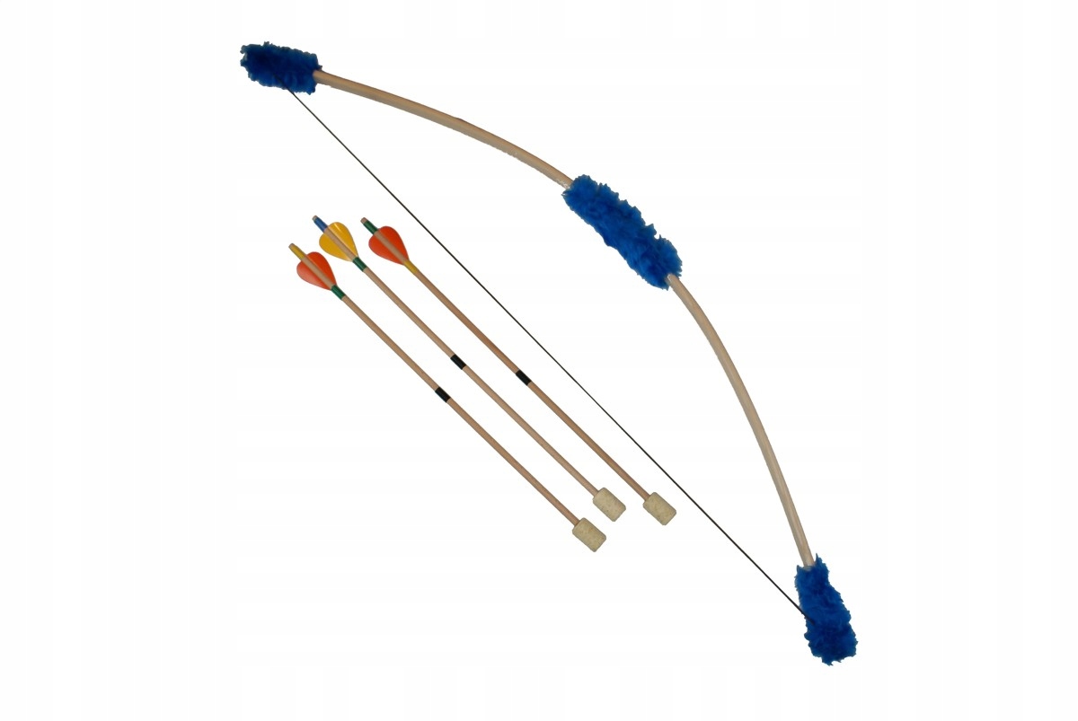 

Łuk drewniany futerko niebieski 100cm 3 strzały