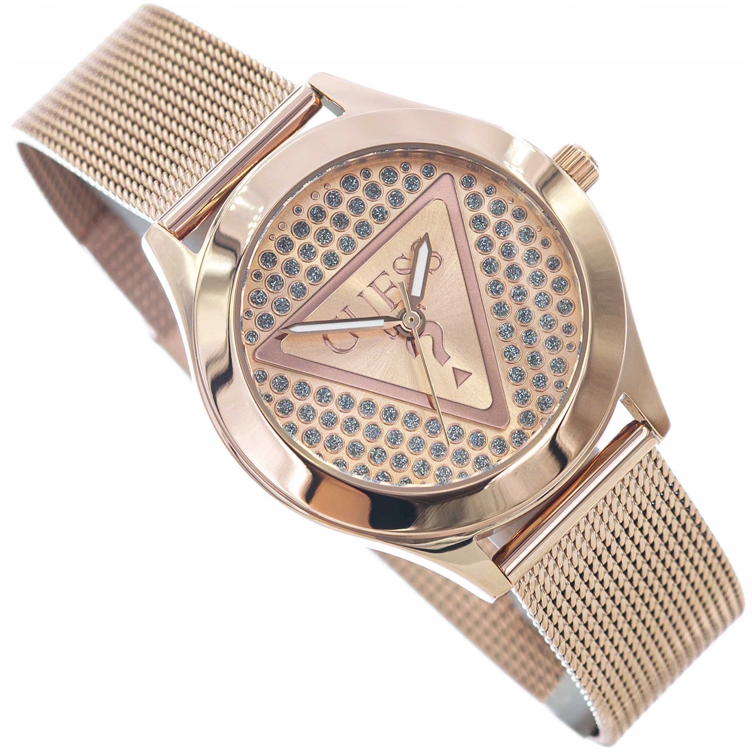 Dámské Hodinky Guess GW0835L3 Tri Glitz Na Mesh Náramku Zirkony