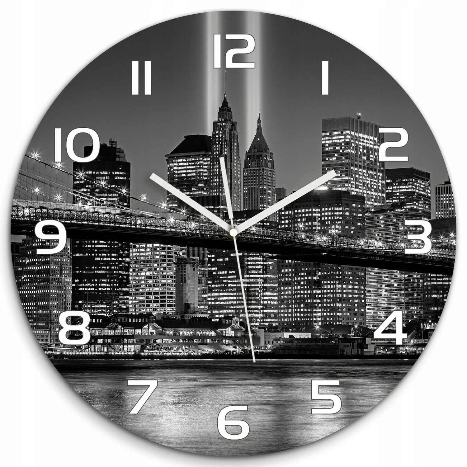 

Cichy szklany zegar Manhattan Nowy Jork fi 60 cm