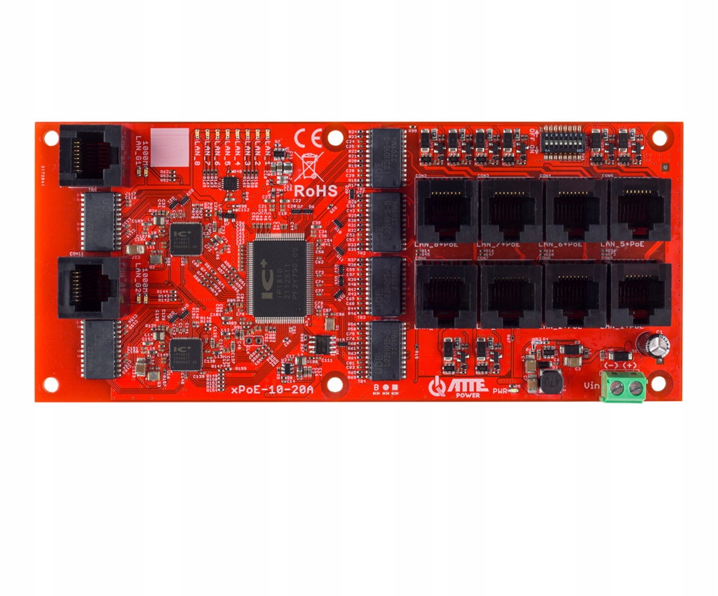 PoE přepínač xPoE-10-20A-OF 8xPoE 2xUplink Atte