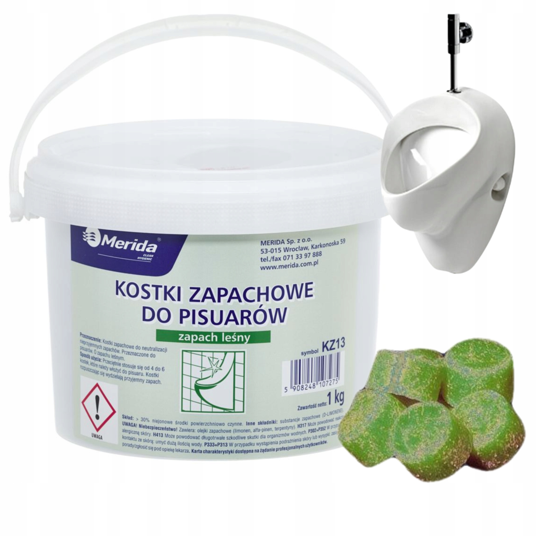 Levně Vonné a dezinfekční kostky do pisoárů Merida KZ13 1 kg 35 ks zelené