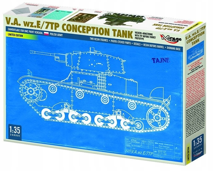 1:35 Koncepční tank Vickers-Armstrong věž 7TP