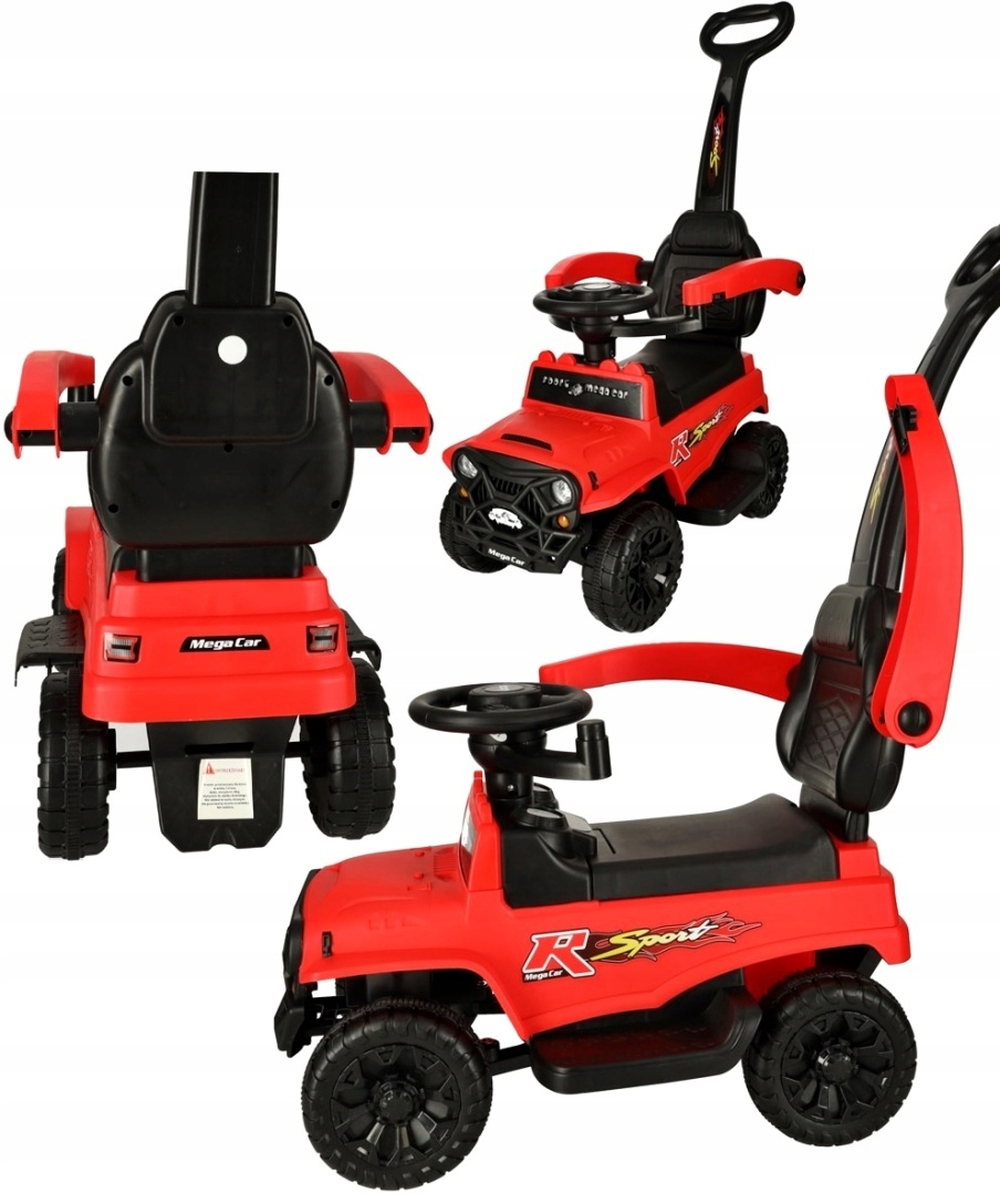 JEŹDZIK PCHACZ AUTO SAMOCHÓD TERENOWY DLA DZIECI DŹWIĘK ŚWIATŁA CZERWONY