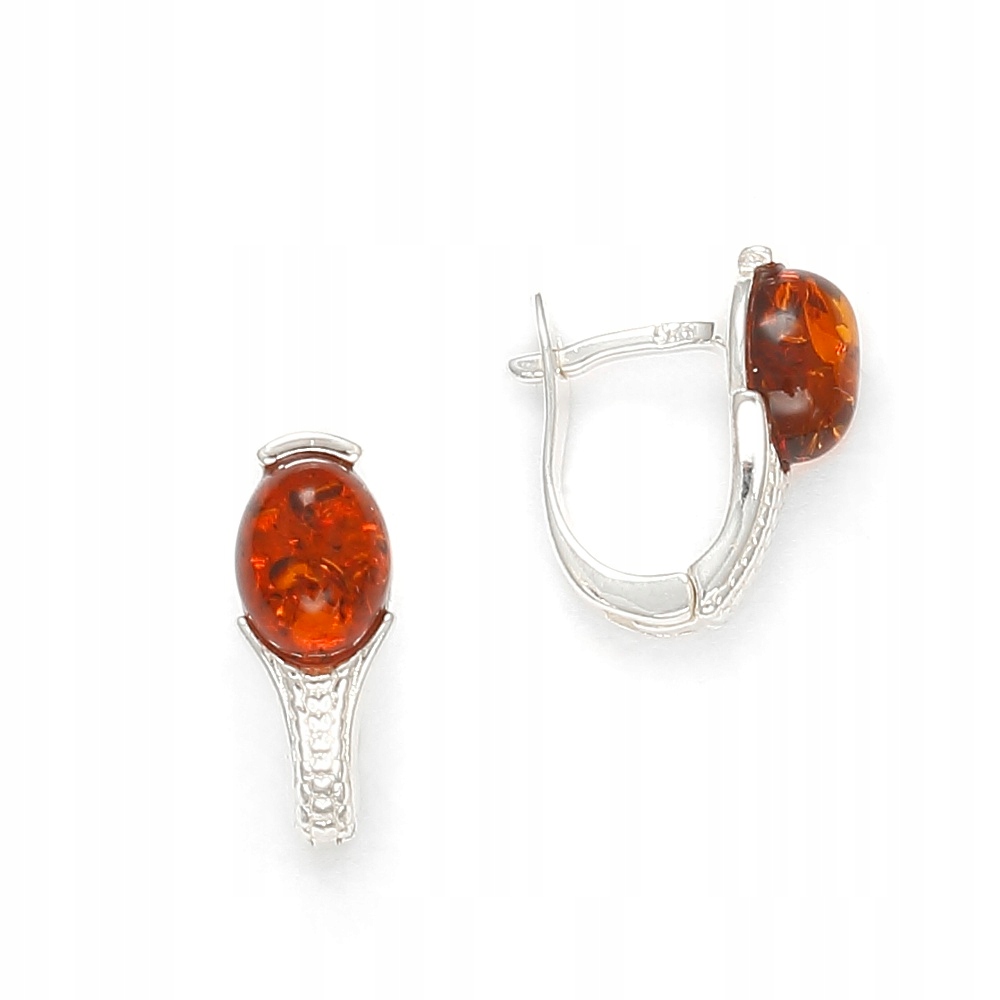 Klasické Stříbrné Náušnice S Jantarem