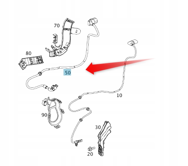 Elektrický Svazek Pravé Ruční Brzdy Mercedes Mercedes Oe A2465401305