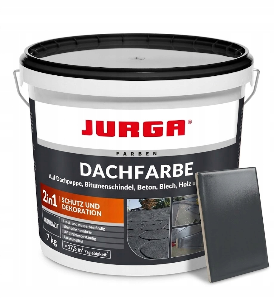 Dachfarbe Papa w płynie Folia uszczelniacz Antracyt nawierzchniowa 7KG