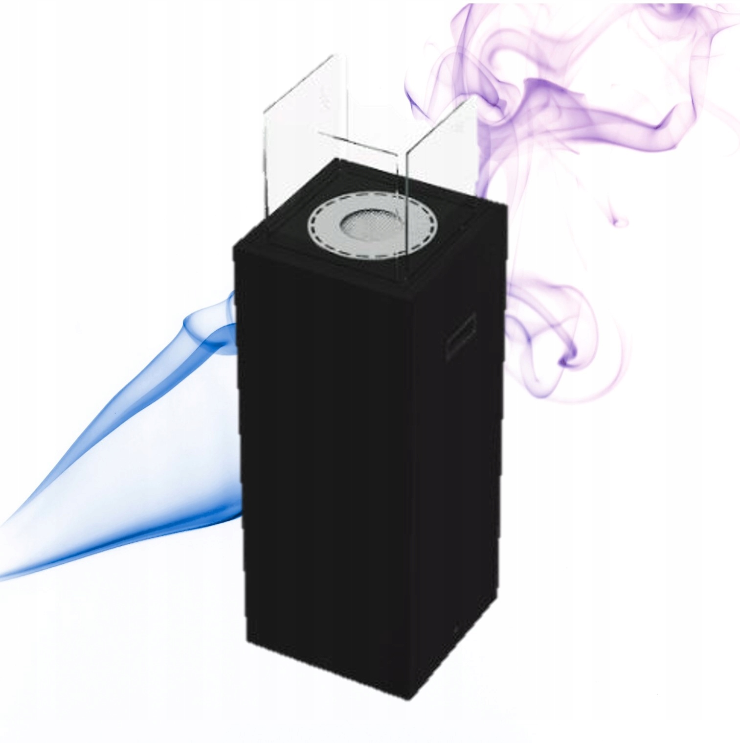 Volně stojící biokrb na terasa balkon Tower, černý, certifikát Tüv