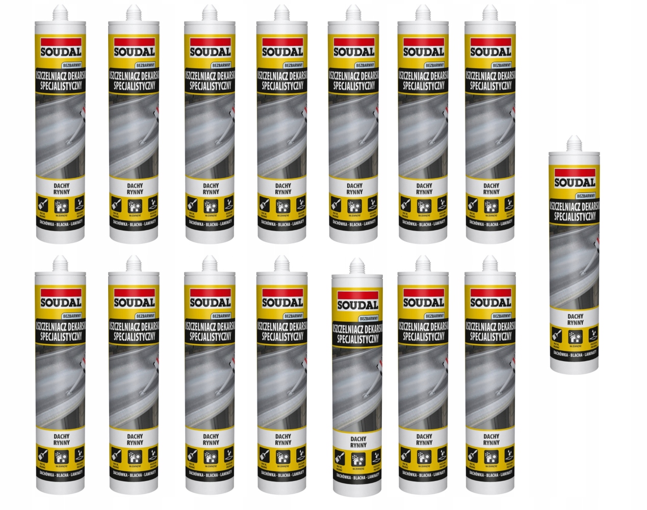 Soudal Specializovaný pokrývačský tmel 280 ml bezbarvý karton 15 ks