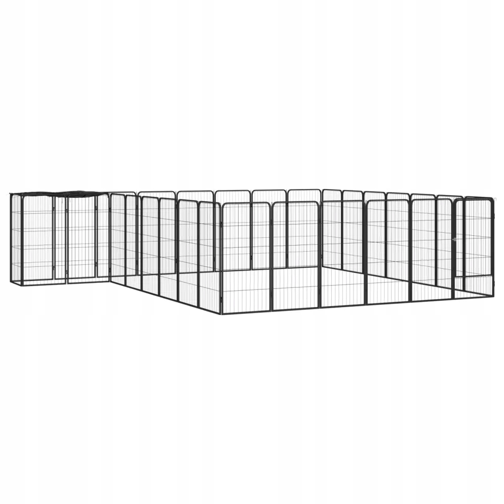 Levně Kotec pro psa, 30 panelů, černá, 50x100 cm, ocel