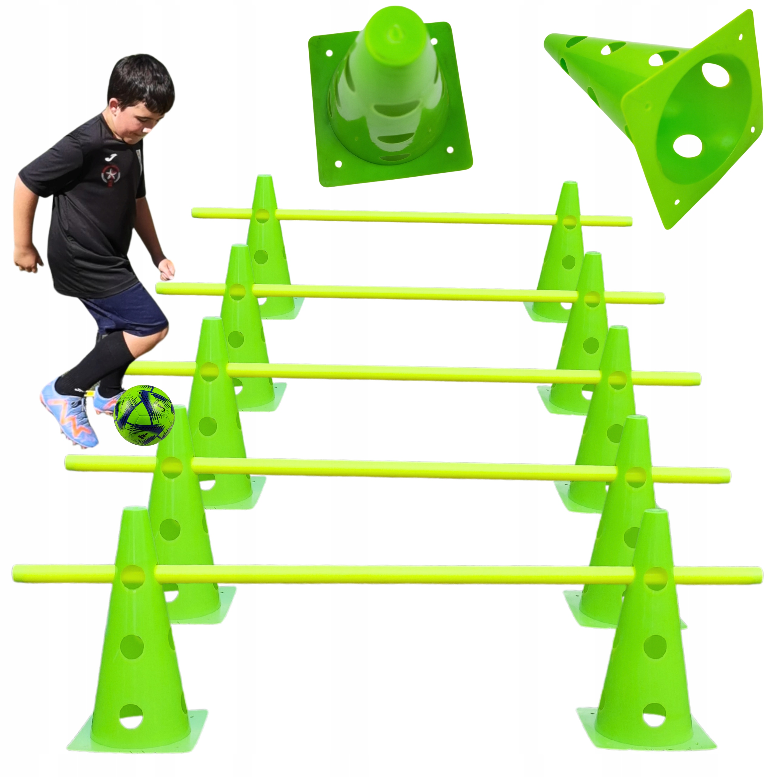 Piłkarski zestaw treningowy szkoły , przedszkola 15w1 Pachołki tyczki