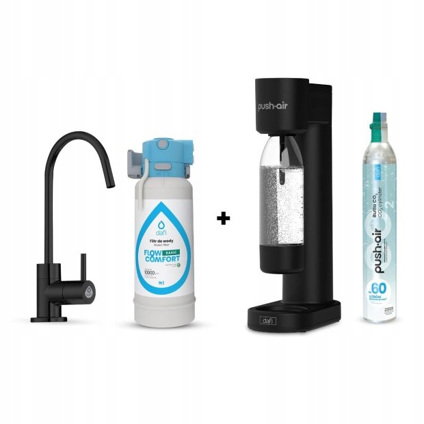 PushAir výrobník sody na láhev Flow Comfort DC10 kohout Alto černý