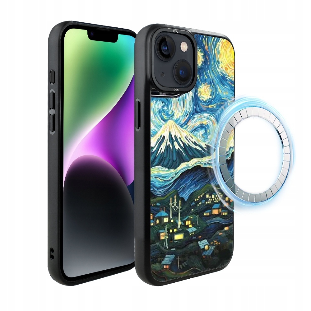 Pouzdro pro iPhone 14 Plus Ibizu DropGuard Matt s MagSafe, Van Gogh, noční
