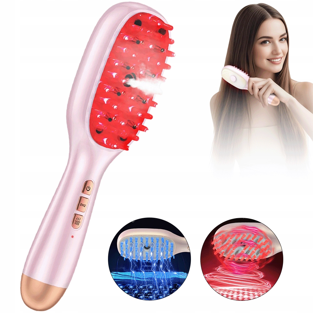 Masážní Přístroj 2v1 na pokožku hlavy Nano mlha Olej Vibrace Světlo