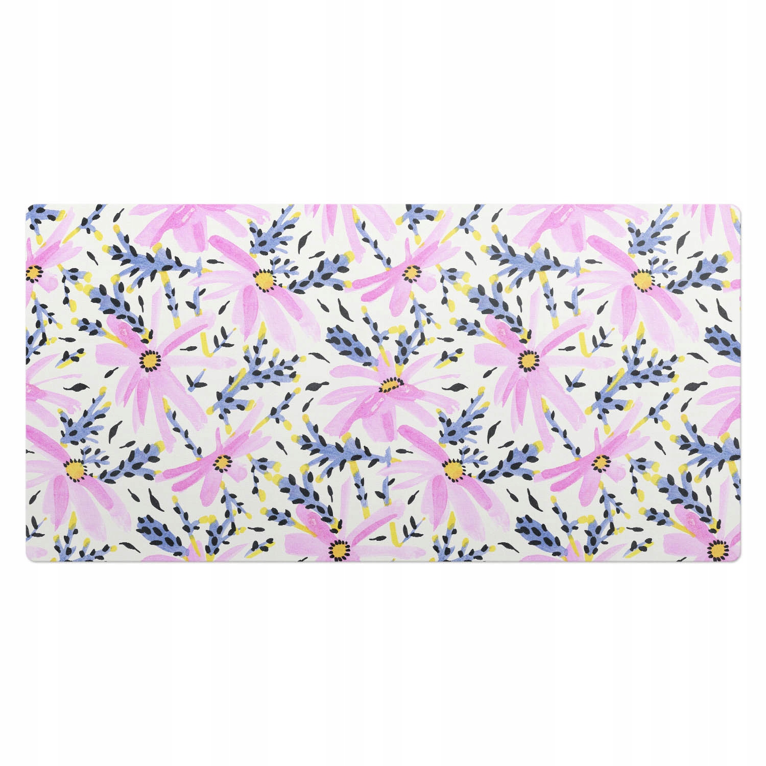 Ochranná podložka na psací stůl s grafikou Pastelové floristické vzory 100x50 cm