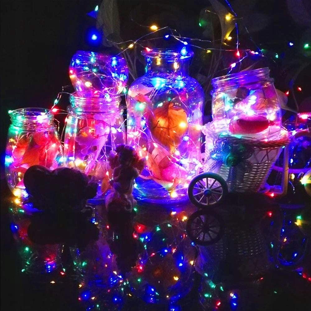 LAMPKI DRUCIKI 50 LED ŚWIATEŁKA NA BATERIE MULTIKOLOR KOLOROWE ŚWIATŁO Marka Karwil