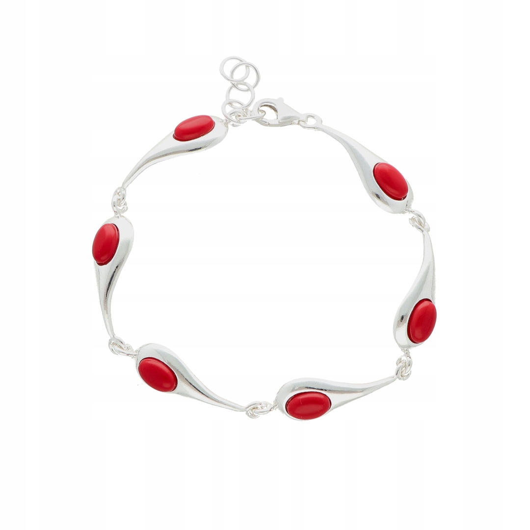 Náramek slza s korálem stříbro