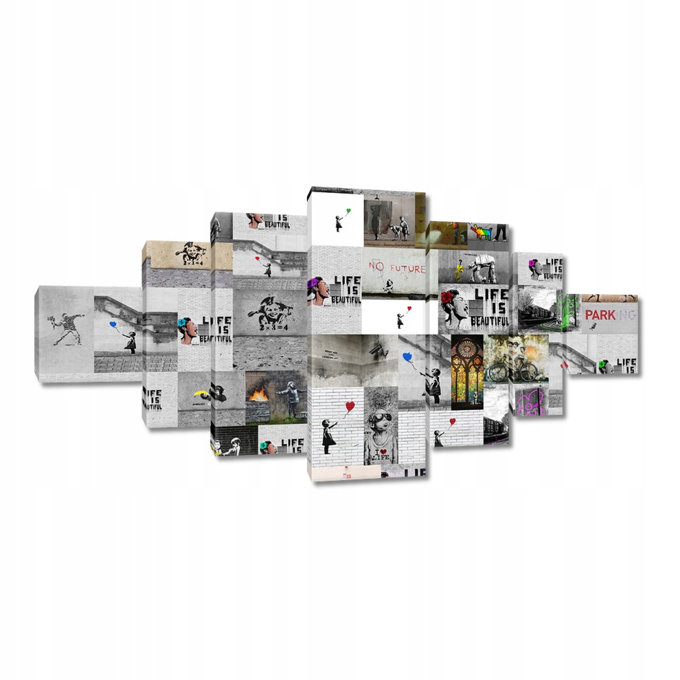 

Obraz 200x100 Mega Mix Banksy Kolaż