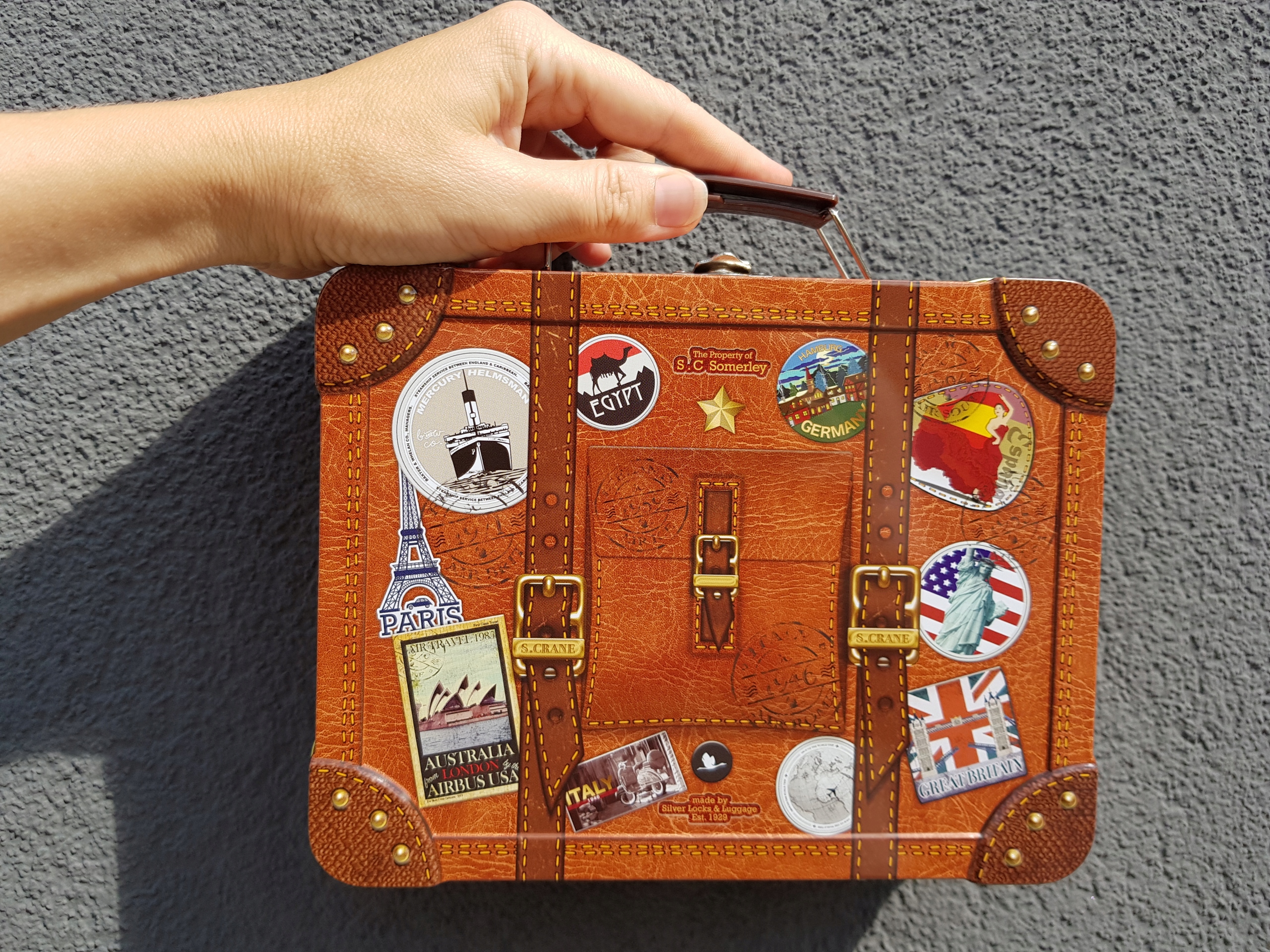 PUDEŁKO METALOWE "WALIZKA" POJEMNIK PREZENT Marka SC