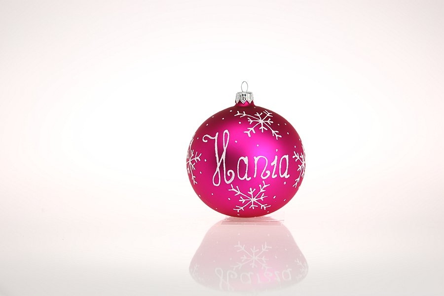 

Bombka szklana z imieniem dedykacją napisem 10cm