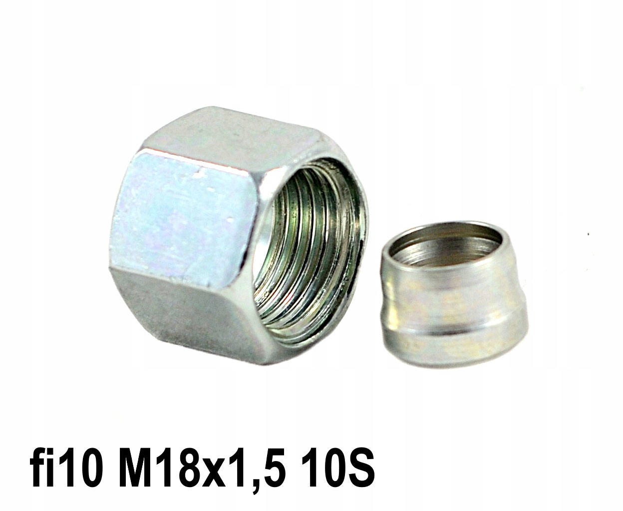 PIERŚCIEŃ ZACINAJĄCY Z NAKRĘTKĄ fi10 M18x1,5 10S