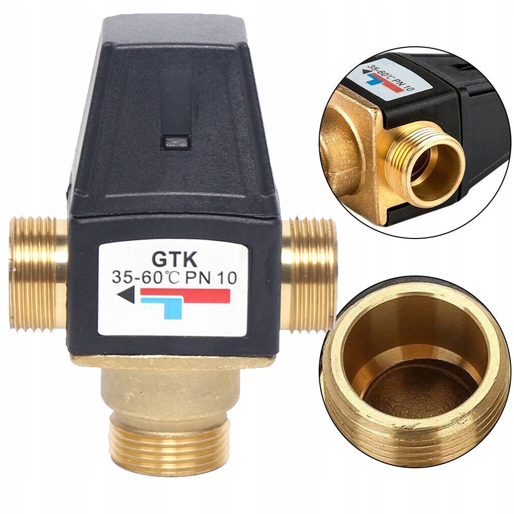 DN20 Třícestný Směšovací Termostatický Ventil G3/4 35-60 °C