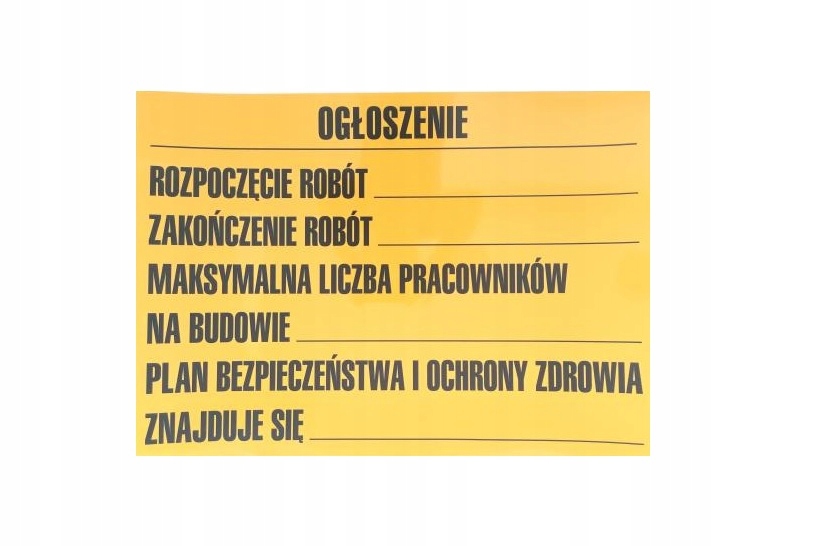 

Tablica informacyjna budowlana na budowę 70x50BIOZ