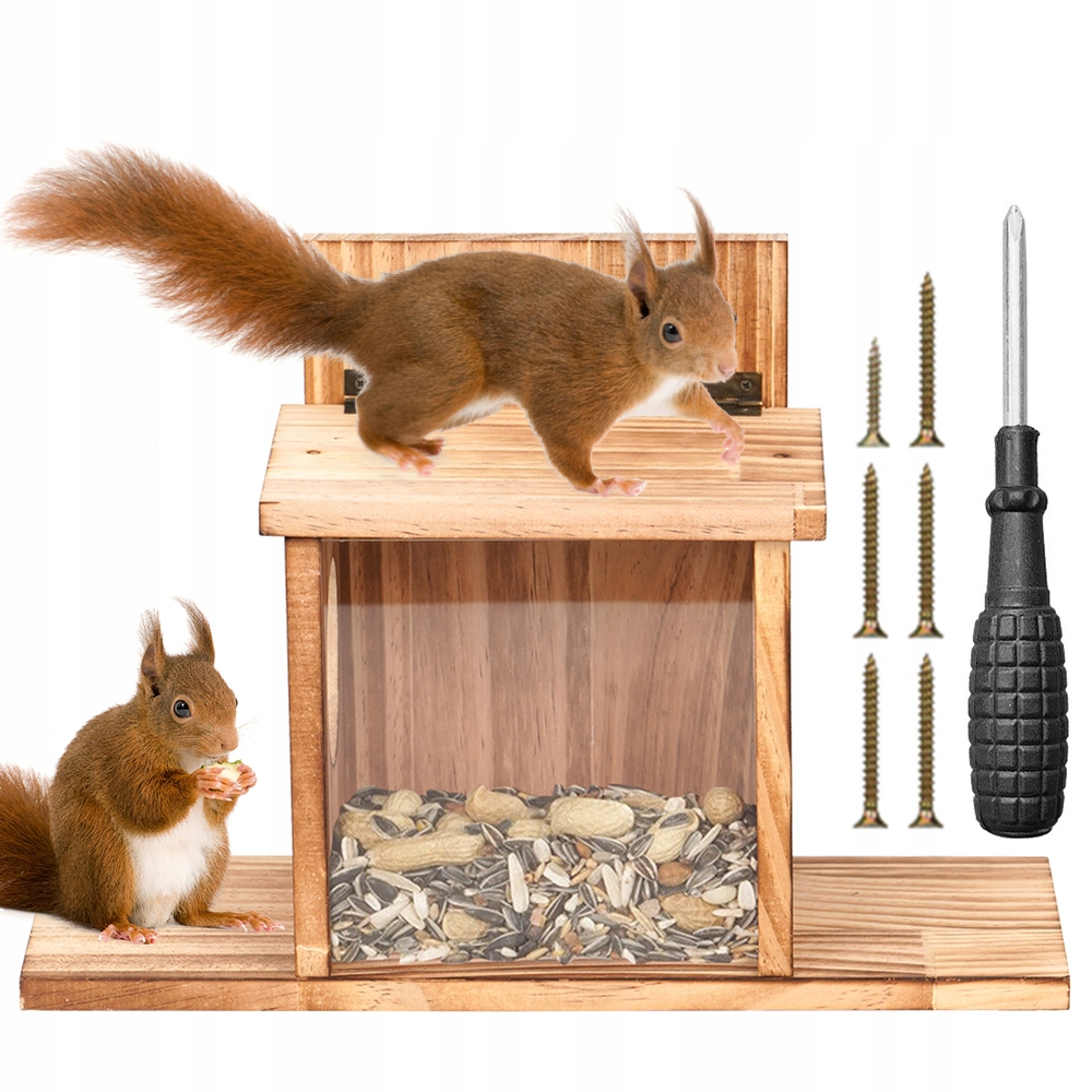 Levně Krmítko Pro Veverky S Krmnou Plošinou A Víkem Pro Zahradu A Pozemek