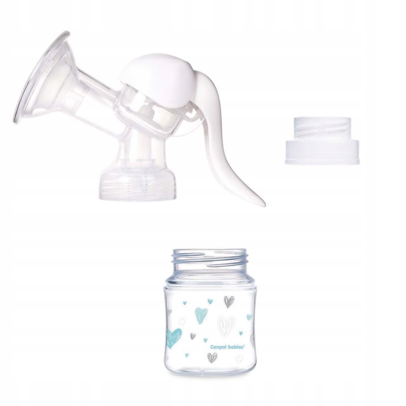 CANPOL LAKTATOR RĘCZNY ODCIĄGACZ POKARMU 12/216 Elementy zestawu butelka laktator smoczek