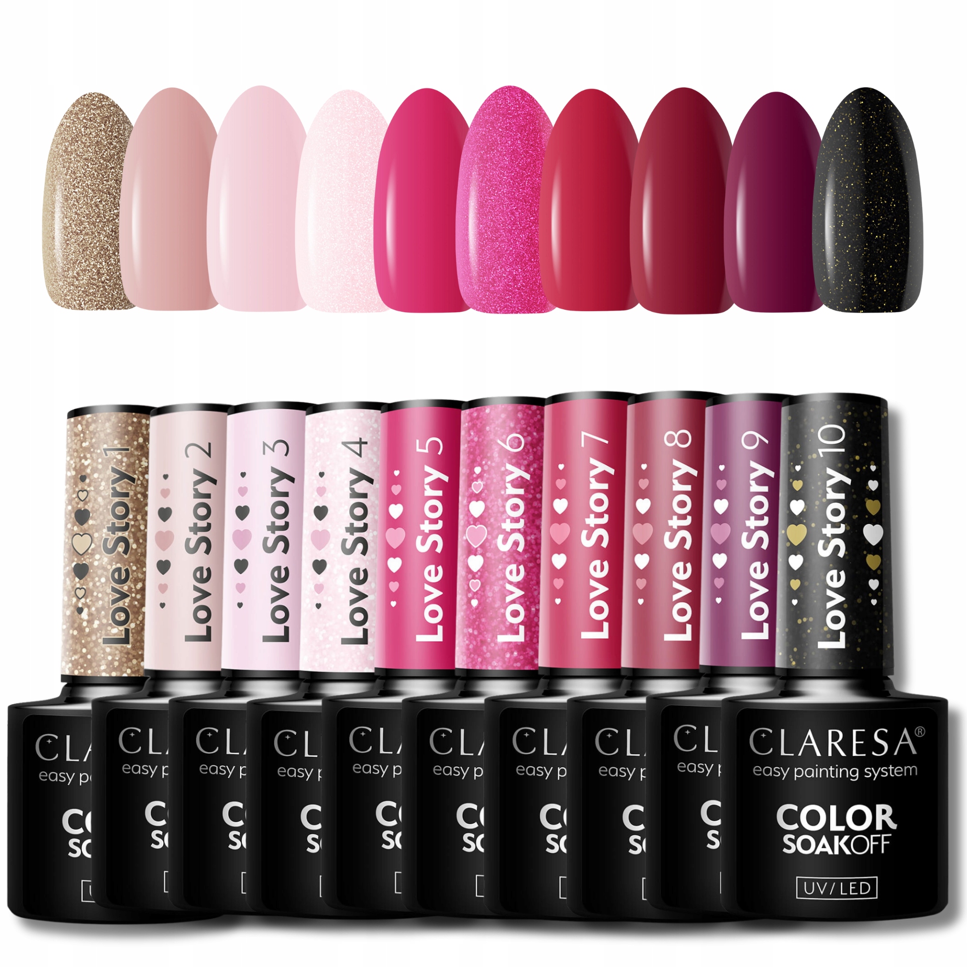 Claresa Lakier Hybrydowy Love Story Do Paznokci Róż Czerwień Walentynki