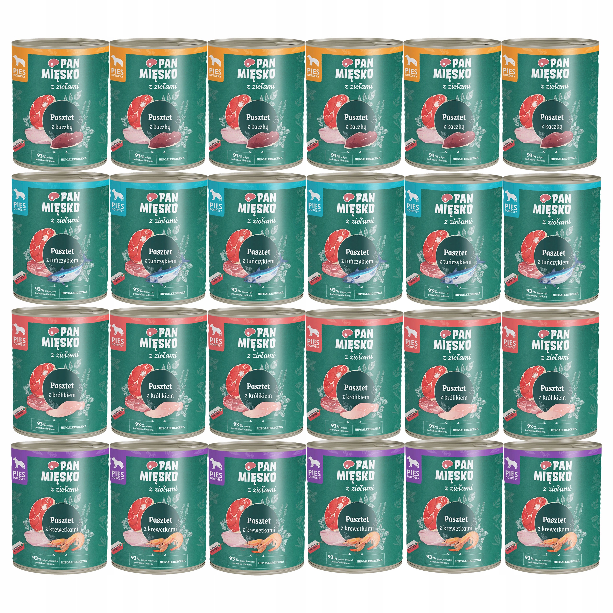 Pan Mięsko s bylinkami krmivo pro psy Paštika mix chutí 24 x 800 g