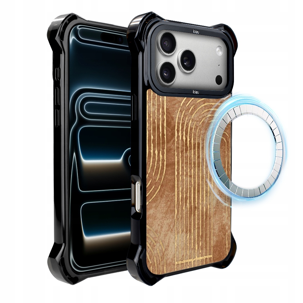 Pouzdro pro iPhone 17 Pro Ibizu DropGuard Ultra s MagSafe, geometrické linie
