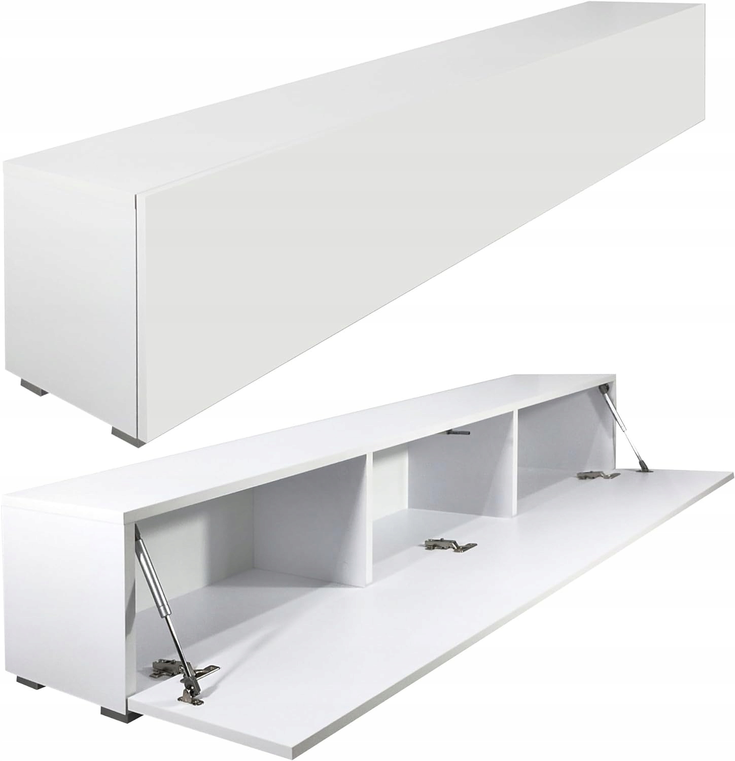 SZAFKA KOMODA WISZĄCA STOJĄCA POD TELEWIZOR RTV 160x30x30cm BIAŁA MATOWA