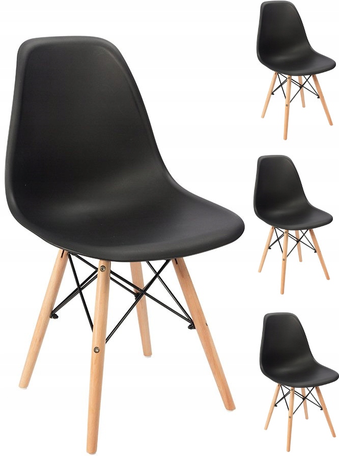 Zestaw 4x krzesło Milano Czarne