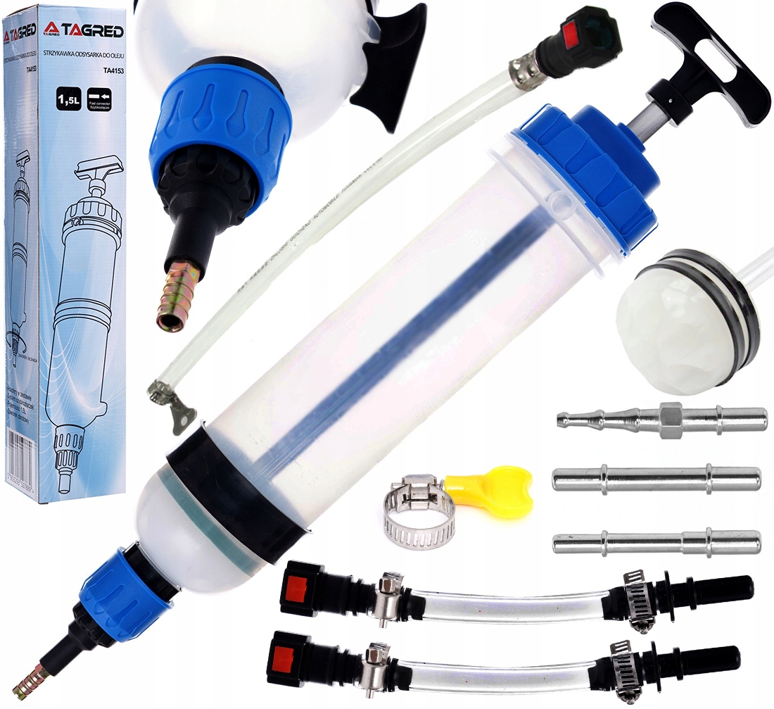 Ruční olejnička, odsávačka, stříkačka na olej, spojky 1500 ml