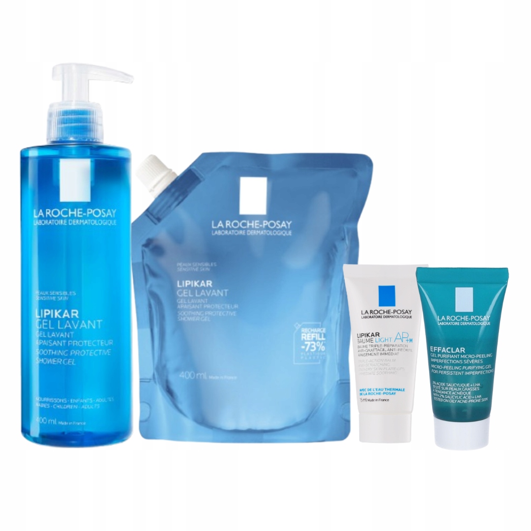 Żel do mycia twarzy i ciała La Roche-Posay Lipikar 400ml Refill zestaw