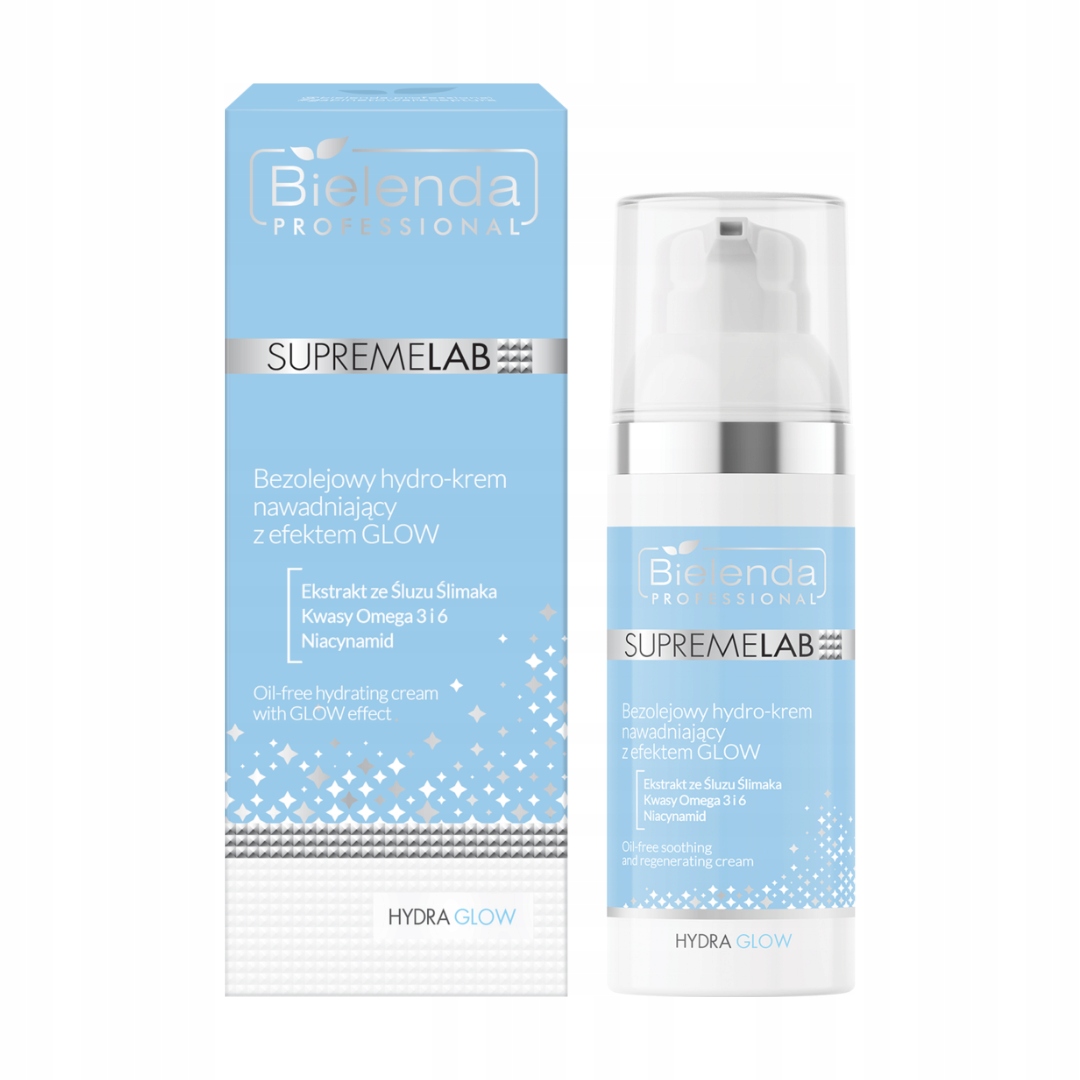 Bielenda Supremelab Hydra Glow Bezolejový Hydro-krém Hydratační Glow 50 ML