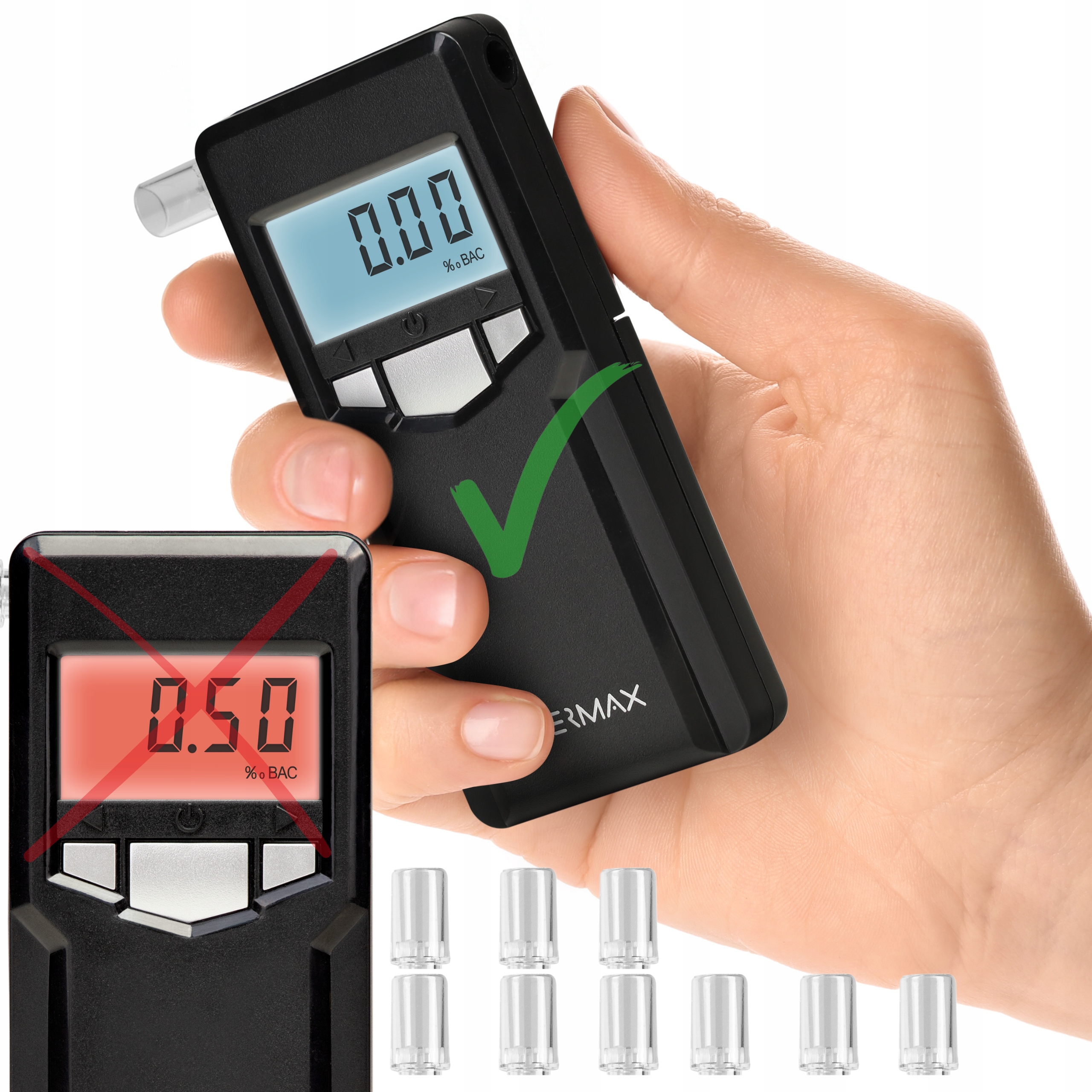 Elektrochemický Alkoholtester Pro 10 Náustků Zdarma, Prémiová Kalibrace LCD